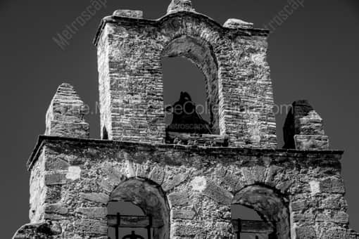 Mission San Francisco de la Espada -- San Antonio Black and White Photos