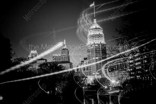 San Antonio Black and White Photography of Fun With Light and the Tower Life Building Fun With Light and the Tower Life Building -- San Antonio Black and White Photography