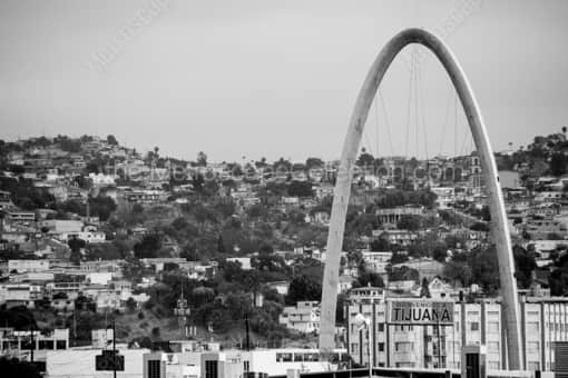 The Welcome Arch in Tijuana -- San Diego Black and White Photos