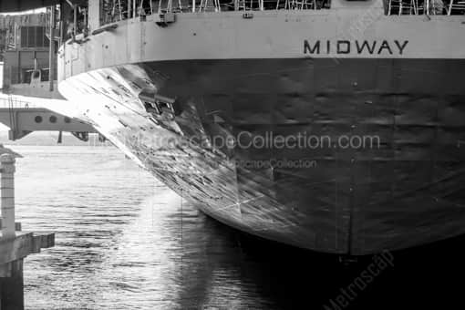 The Stern of the USS Midway -- San Diego Black and White Photos