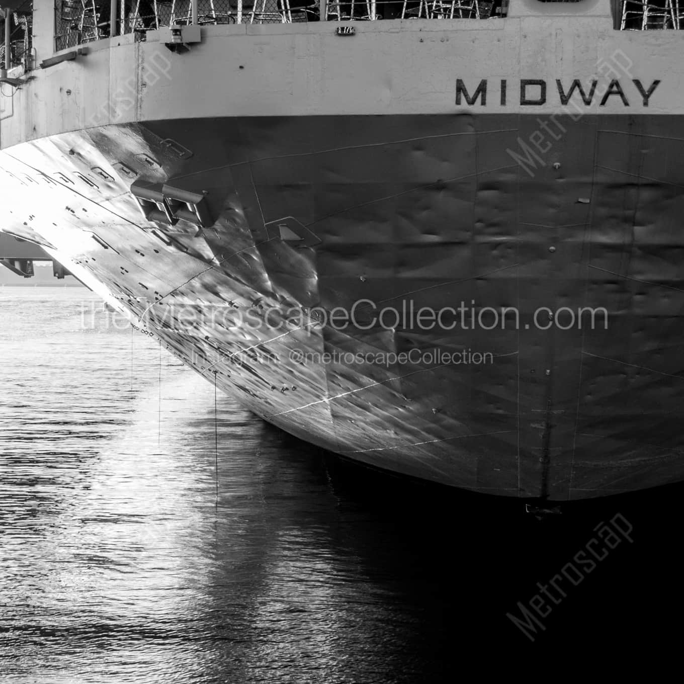 The Stern of the USS Midway landscape black and white Photography The Stern of the USS Midway landscape black and white Photography square crop