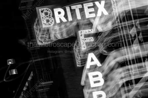The Britex Fabrics Sign -- San Francisco Black and White Photography