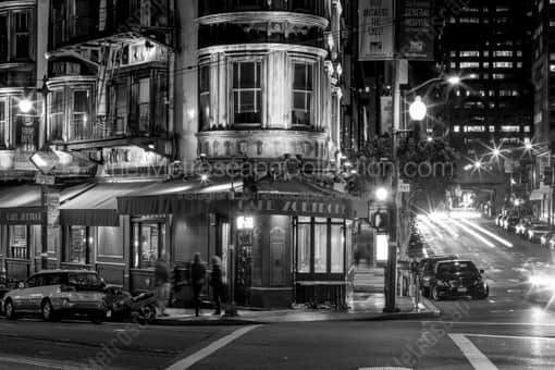 The Famous Cafe Zoetrope -- San Francisco Black and White Photography