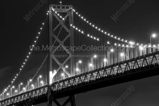 The Bay Bridge at Night -- San Francisco Black and White Photography