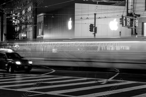 San Francisco Black and White Photography of The Market Street at Stockton Apple Store The Market Street at Stockton Apple Store -- San Francisco Black and White Photography