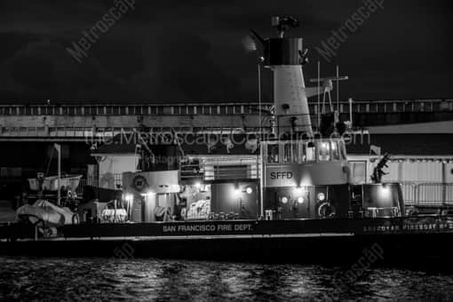 An SFFD Fire Boat -- San Francisco Black and White Photography