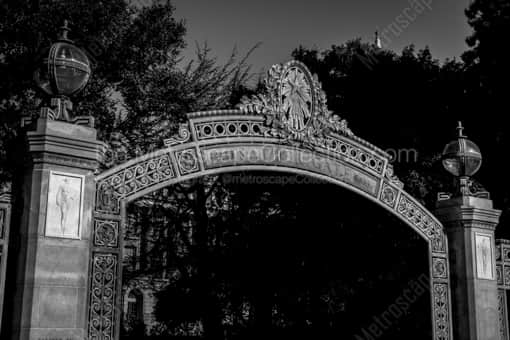 The UC Berkeley Sather Gate -- San Francisco Black and White Photography