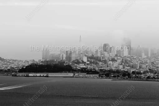 San Francisco Black and White Photography of Downtown San Francisco Under Afternoon Fog Downtown San Francisco Under Afternoon Fog -- San Francisco Black and White Photography