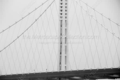 San Francisco Black and White Photography of The Lone Spire of the Eastern Bay Bridge Under Mist and Fog The Lone Spire of the Eastern Bay Bridge Under Mist and Fog -- San Francisco Black and White Photography