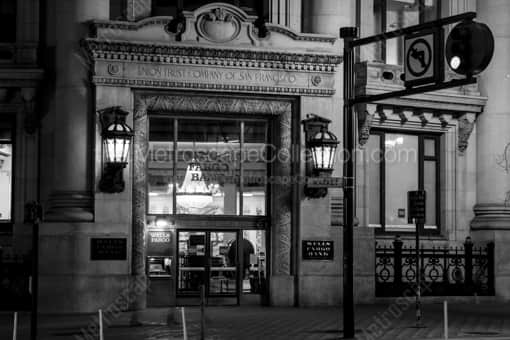 San Francisco Black and White Photography of The Wells Fargo Bank at Market and Montgomery The Wells Fargo Bank at Market and Montgomery -- San Francisco Black and White Photography