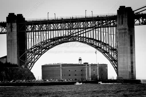 Fort Point under the Golden Gate Bridge -- San Francisco Black and White Photography