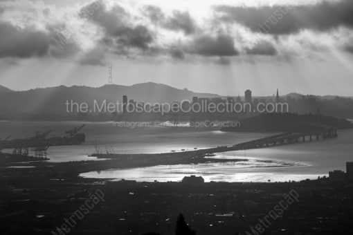 San Francisco from Grizzly Peak Blvd -- San Francisco Black and White Photography