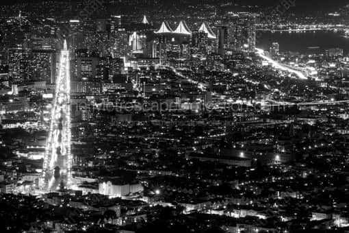 San Francisco at Night -- San Francisco Black and White Photography