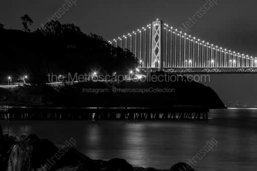 Treasure Island at Night -- San Francisco Black and White Photography