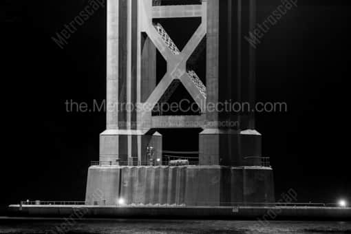 The Base of a Golden Gate Bridge Spire -- San Francisco Black and White Photography