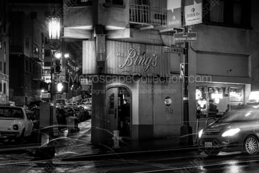 Mr. Bings at Columbus and Pacific -- San Francisco Black and White Photography