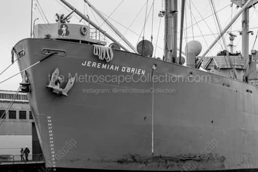San Francisco Black and White Photography of The Jeremiah O'Brien Ship in San Francisco Bay The Jeremiah O'Brien Ship in San Francisco Bay -- San Francisco Black and White Photography