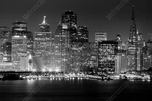 The Port of San Francisco at Night -- San Francisco Black and White Photography