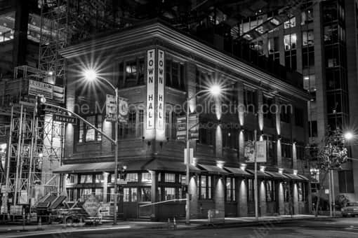 San Francisco Black and White Photography of The Town Hall Restaurant at Howard and Beale The Town Hall Restaurant at Howard and Beale -- San Francisco Black and White Photography