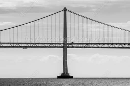 An Isolated Tower-span of the Bay Bridge -- San Francisco Black and White Photography