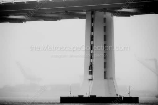 San Francisco Black and White Photography of The Base of the New Oakland-San Francisco Bay Bridge The Base of the New Oakland-San Francisco Bay Bridge -- San Francisco Black and White Photography