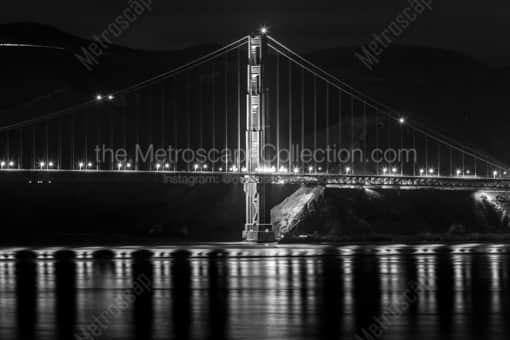 The Golden Gate Bridge from Coit Tower -- San Francisco Black and White Photography