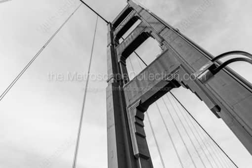 A Golden Gate Bridge Tower -- San Francisco Black and White Photography