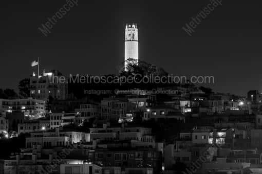 Coit Tower from Russian Hill -- San Francisco Black and White Photography