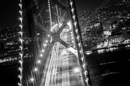 San Francisco Black and White Photography of Overnight Road Work on the San Francisco Bay Bridge Overnight Road Work on the San Francisco Bay Bridge -- San Francisco Black and White Photography