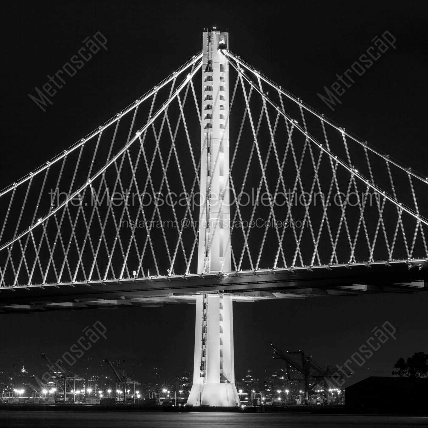 The NEW Eastern Span of the Bay Bridge landscape black and white Photography The NEW Eastern Span of the Bay Bridge landscape black and white Photography square crop