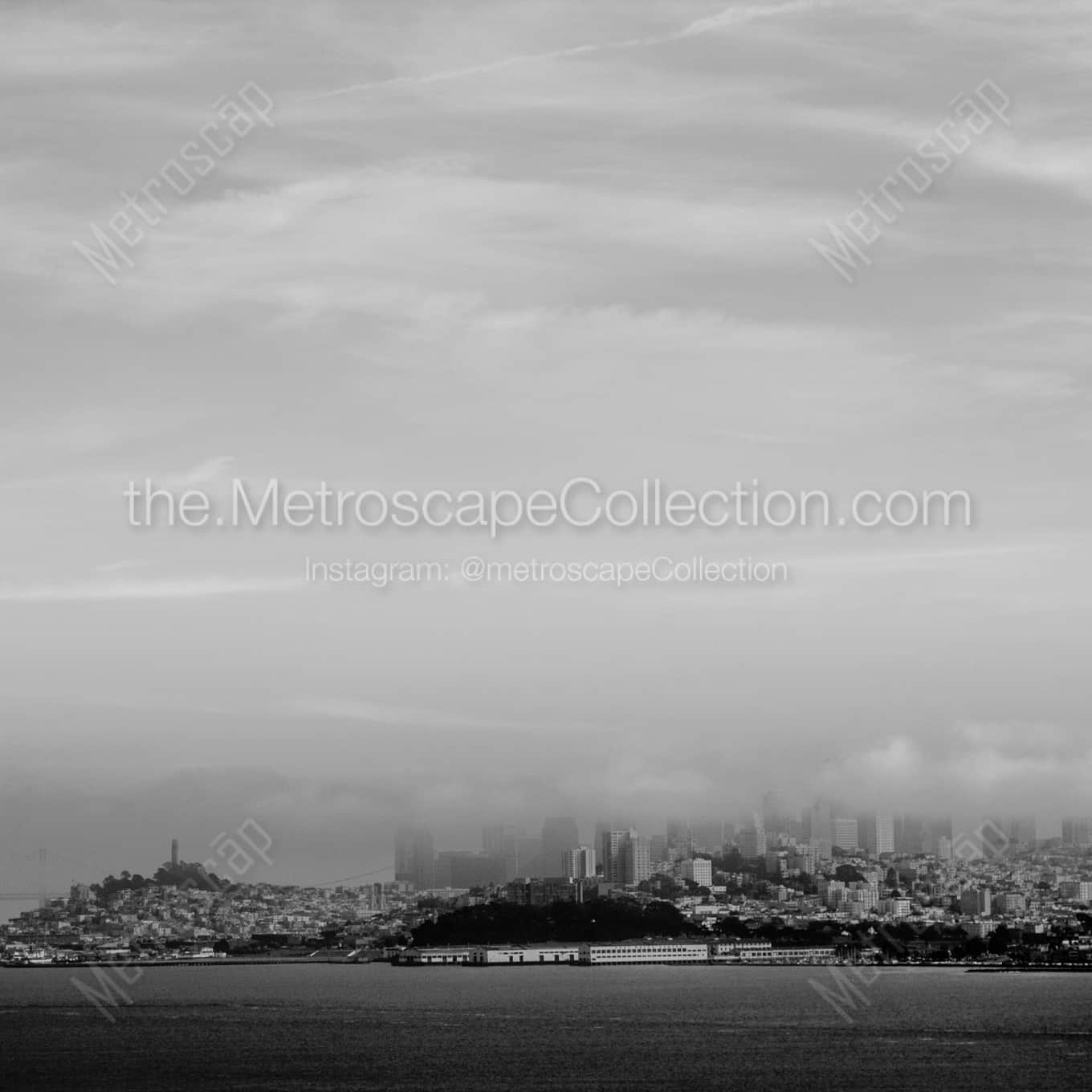 San Francisco Under Afternoon Fog landscape black and white Photography square crop