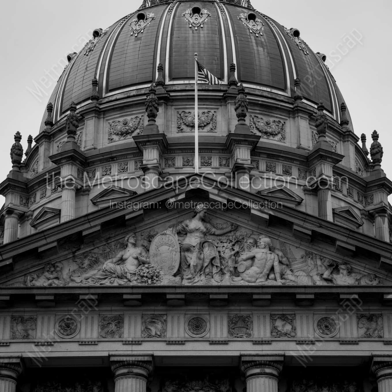 The San Francisco City Hall Dome landscape black and white Photography The San Francisco City Hall Dome landscape black and white Photography square crop