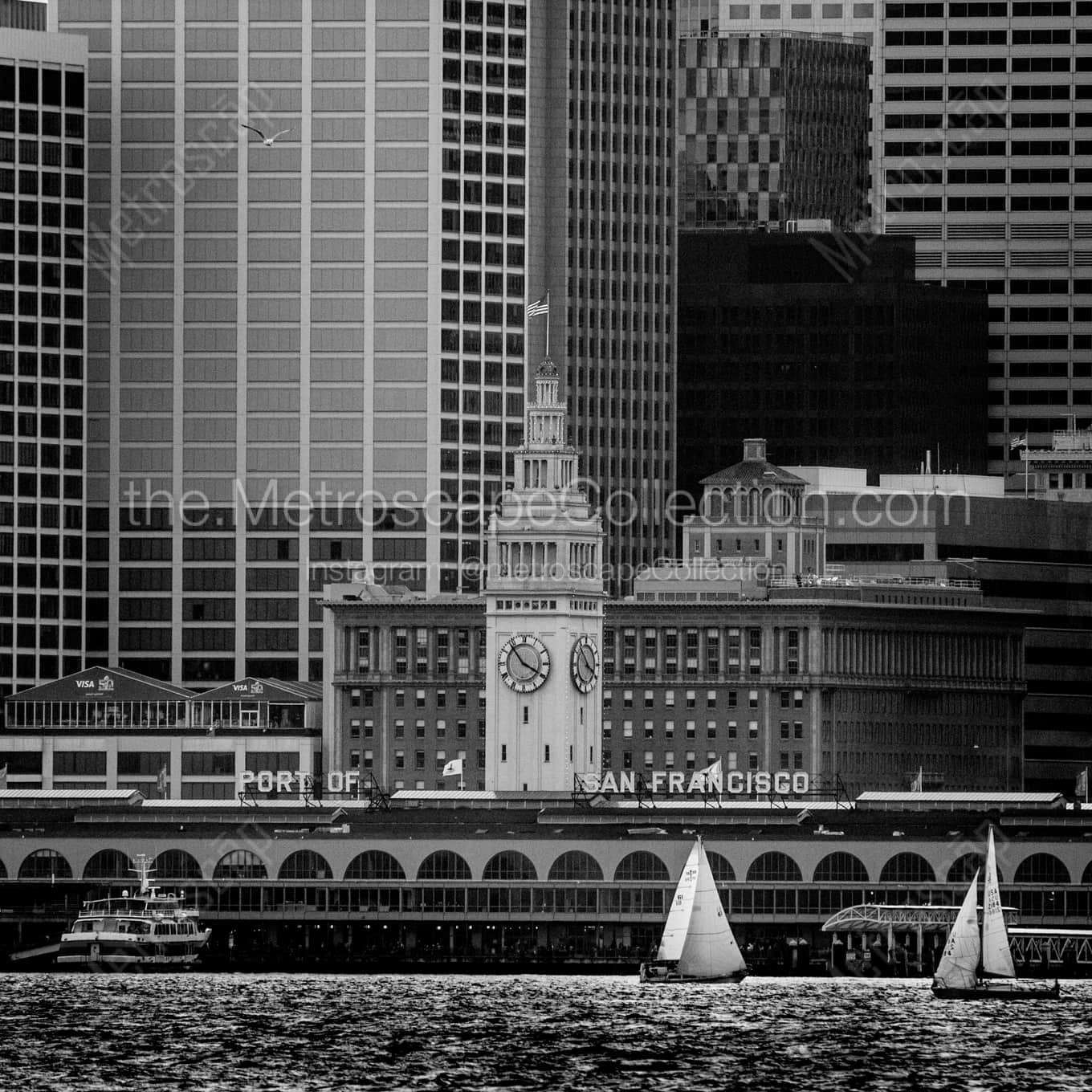The San Francisco Ferry Building landscape black and white Photography The San Francisco Ferry Building landscape black and white Photography square crop