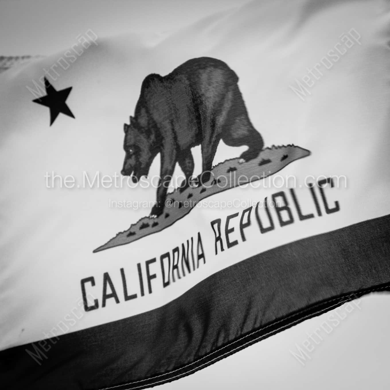 The California Soviet Socialist Republic Flag landscape black and white Photography The California Soviet Socialist Republic Flag landscape black and white Photography square crop
