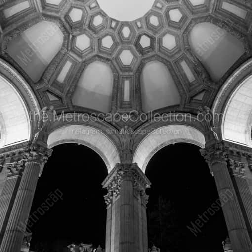 Matte Black WOOD Framed Black and White San Francisco Photograph: Angels Inside the Palace of Fine Arts in a Square Matte Black Wood Frame