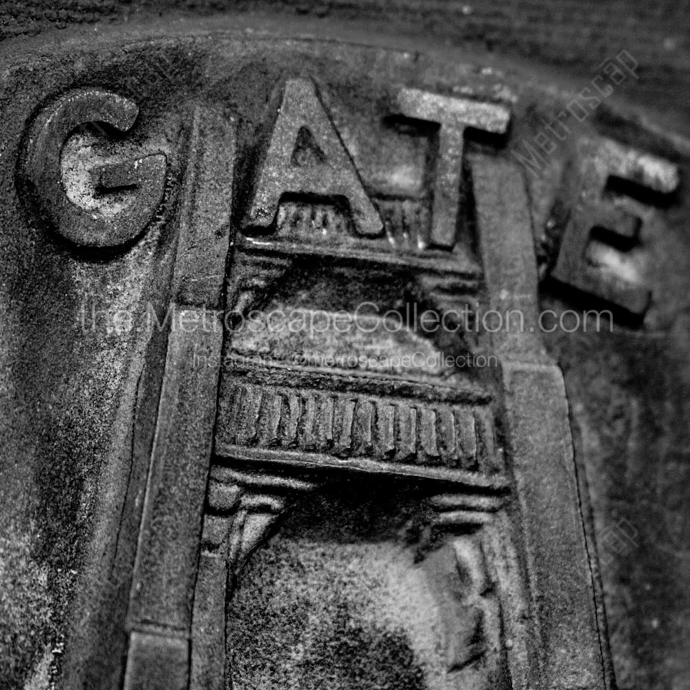 The Bronze Golden Gate Plaque on the GG Bridge landscape black and white Photography The Bronze Golden Gate Plaque on the GG Bridge landscape black and white Photography square crop