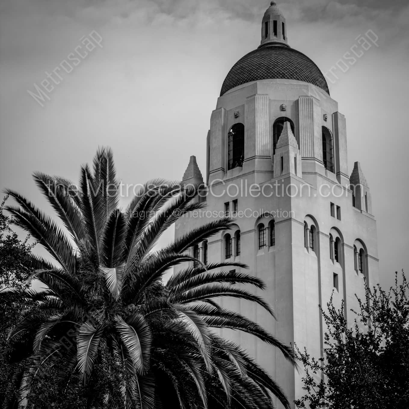 Hoover Tower on Stanford University Campus landscape black and white Photography Hoover Tower on Stanford University Campus landscape black and white Photography square crop