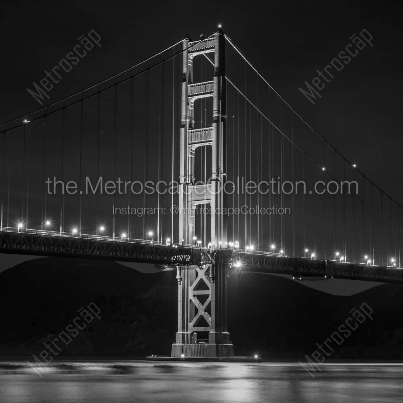 The Golden Gate Bridge landscape black and white Photography square crop
