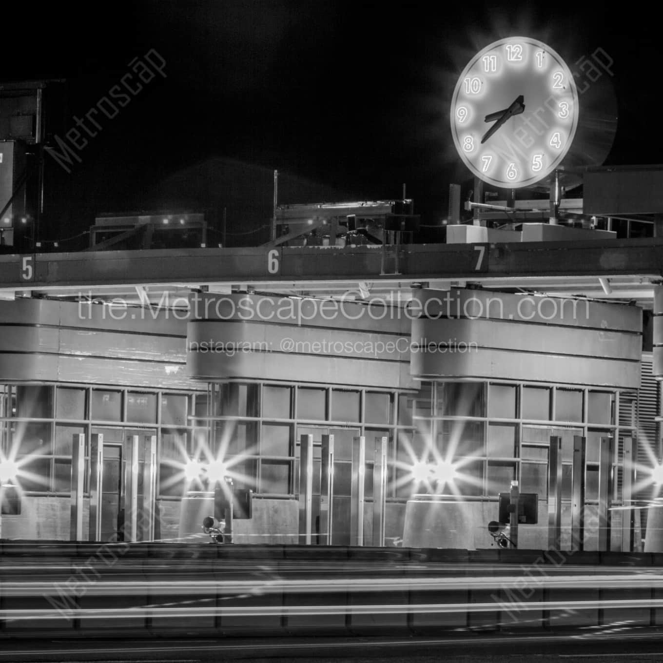 The Golden Gate Bridge Toll Booths landscape black and white Photography square crop