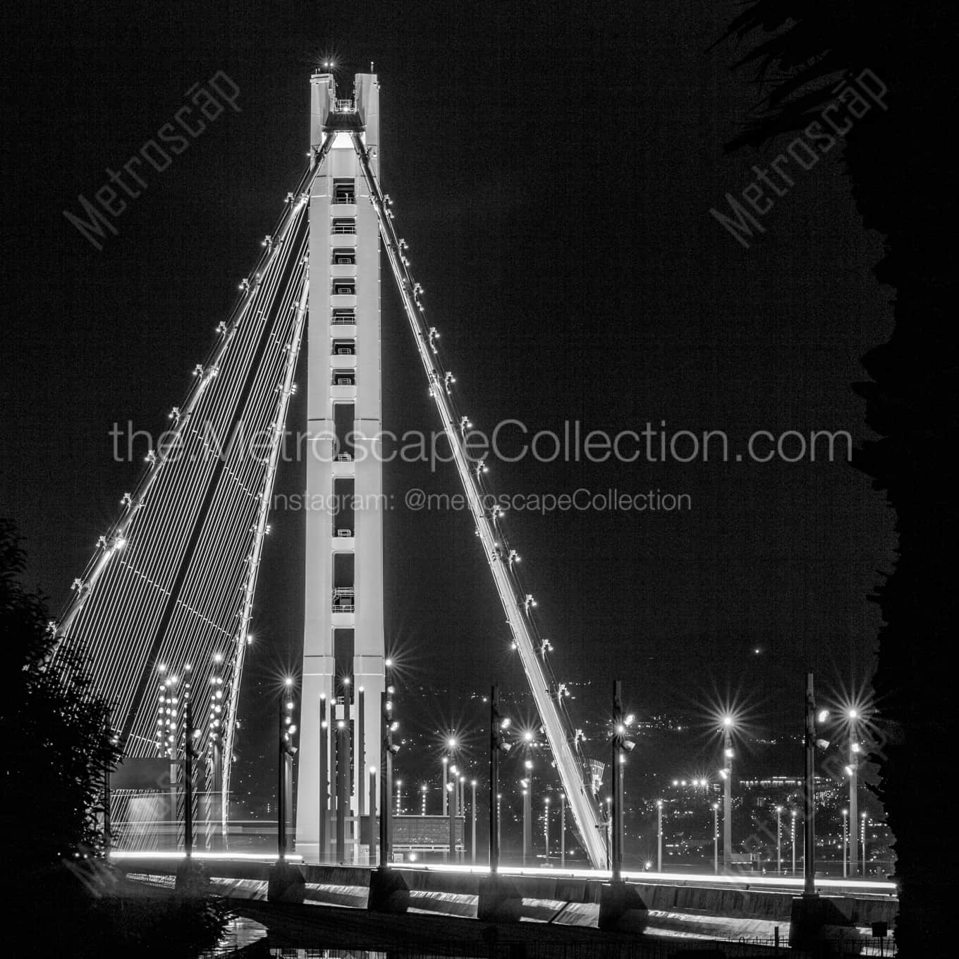 The Oakland--San-Francisco Bay Bridge at Night landscape black and white Photography The Oakland--San-Francisco Bay Bridge at Night landscape black and white Photography square crop