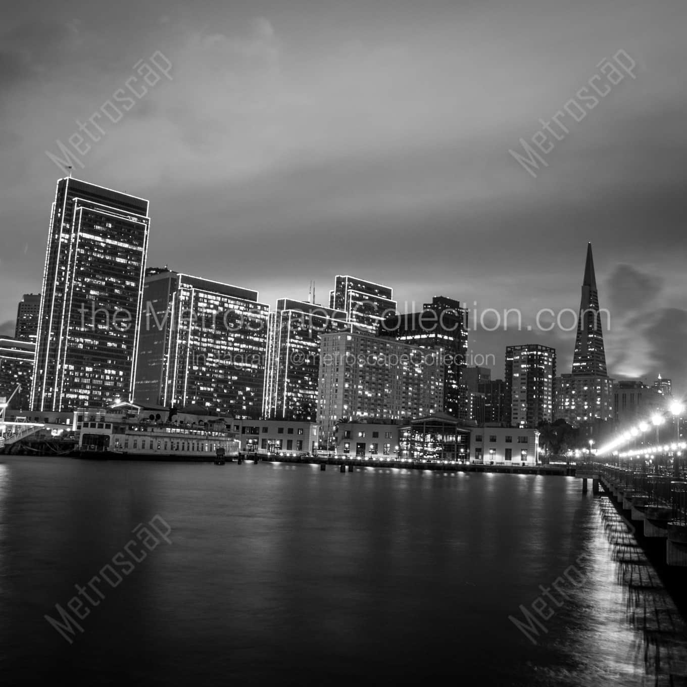 The San Francisco Skyline from the Embarcadero landscape black and white Photography The San Francisco Skyline from the Embarcadero landscape black and white Photography square crop