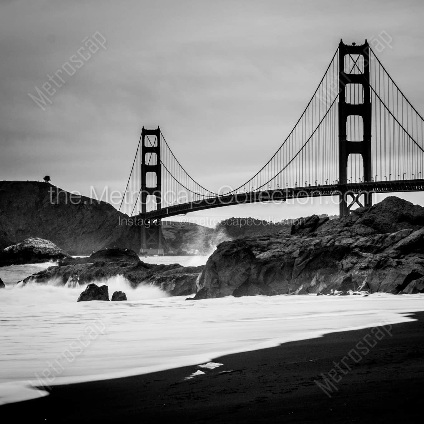 The Golden Gate Bridge from Baker Beach landscape black and white Photography The Golden Gate Bridge from Baker Beach landscape black and white Photography square crop