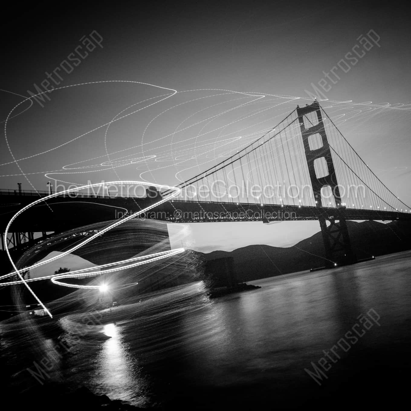 Fort Point and the Golden Gate Bridge landscape black and white Photography Fort Point and the Golden Gate Bridge landscape black and white Photography square crop
