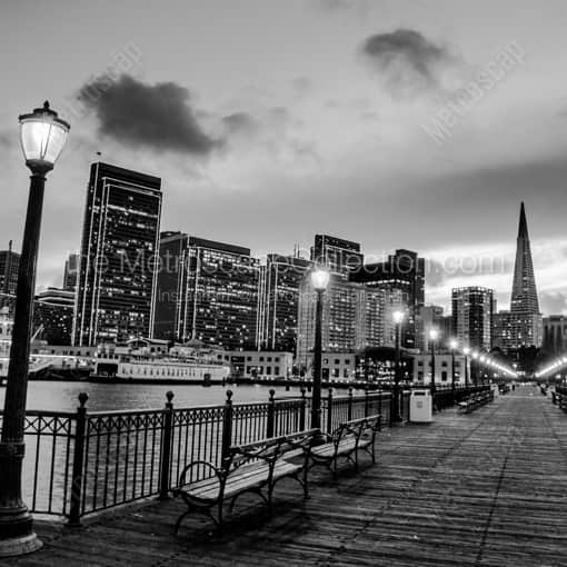 Matte Black WOOD Framed Black and White San Francisco Photograph: The Transamerica Pyramid in a Square Matte Black Wood Frame