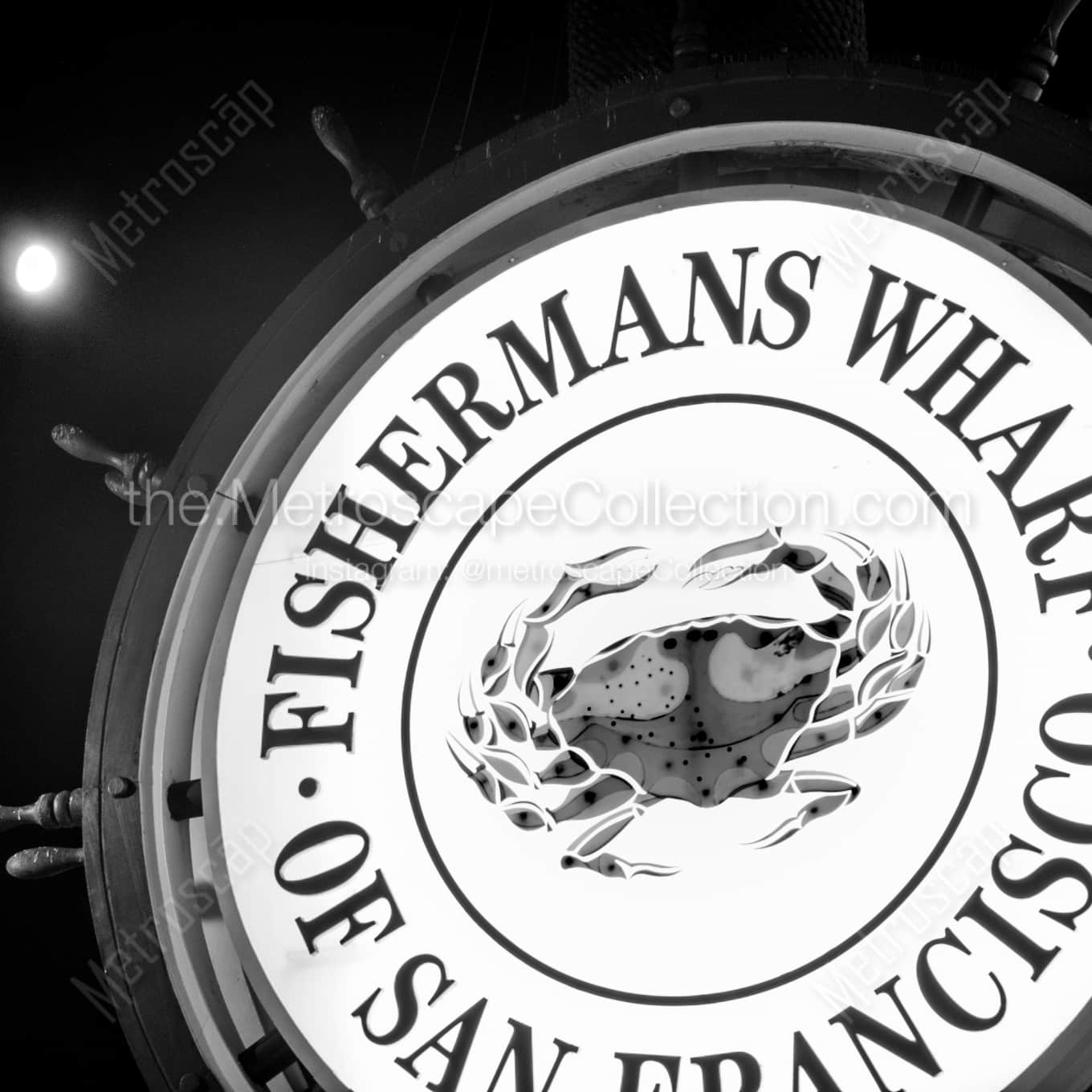 The Iconic Fishermans Wharf Sign landscape black and white Photography The Iconic Fishermans Wharf Sign landscape black and white Photography square crop