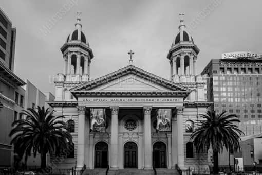 The San Jose Basicilla of Saint Joseph -- San Jose Black and White Photos