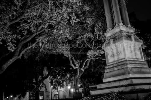 The Gordon Monument in Wright Square -- Savannah Black and White Photography