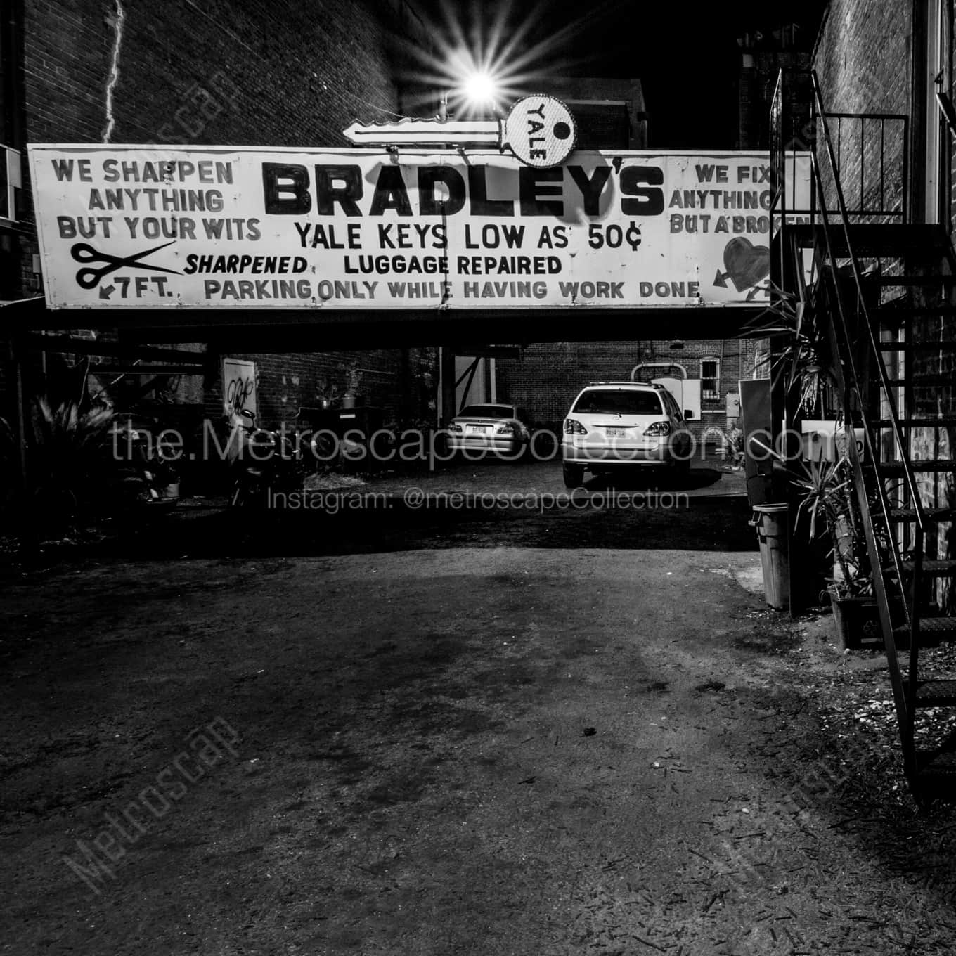 The Bradley Key Shop landscape black and white Photography square crop