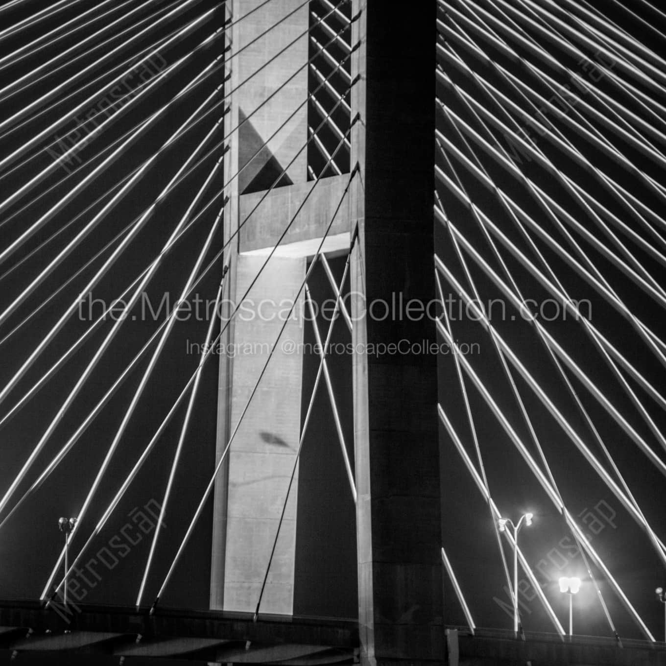 Cable Supports on the Talmadge Bridge landscape black and white Photography Cable Supports on the Talmadge Bridge landscape black and white Photography square crop