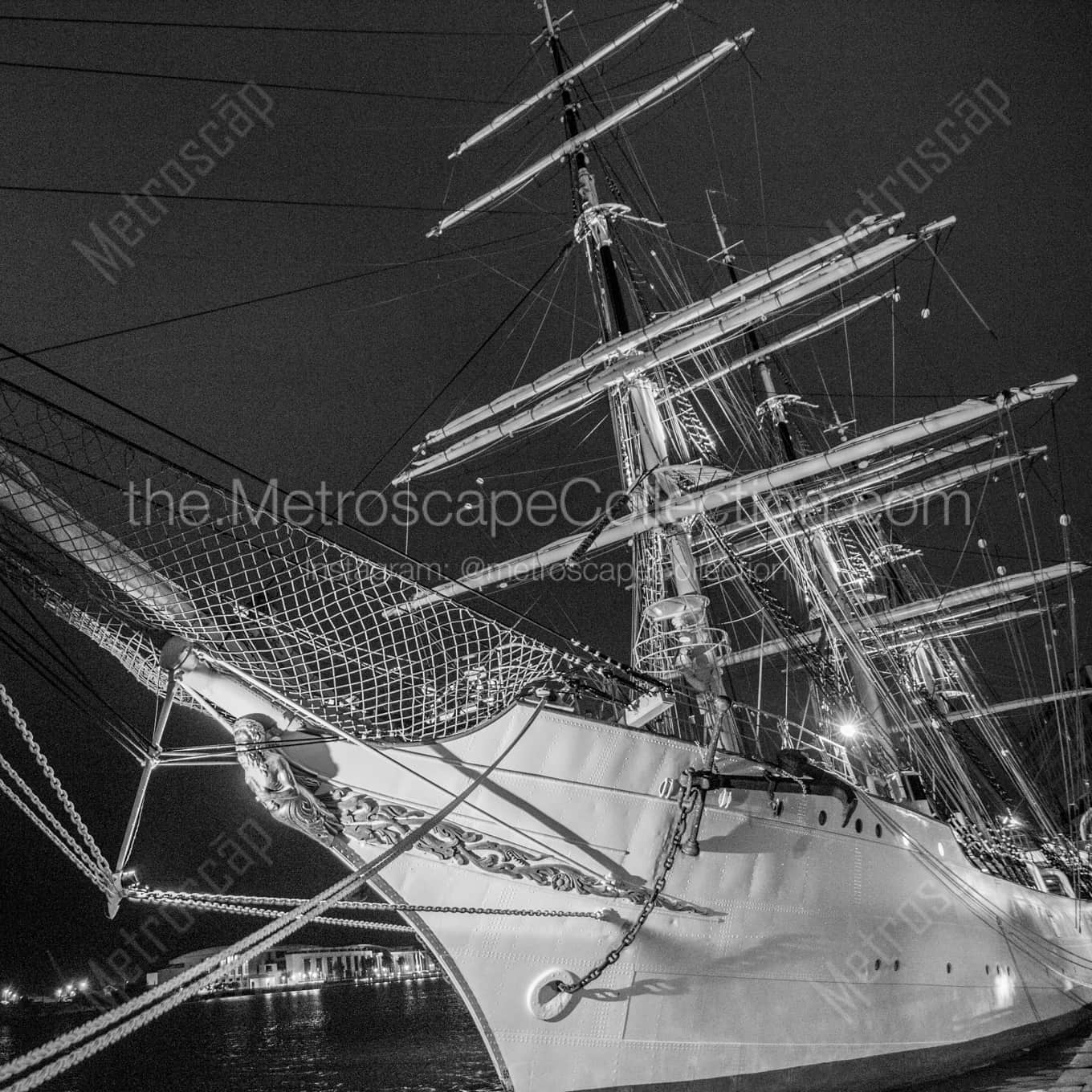 The Royal Danish Navy Ship DANMARK landscape black and white Photography square crop